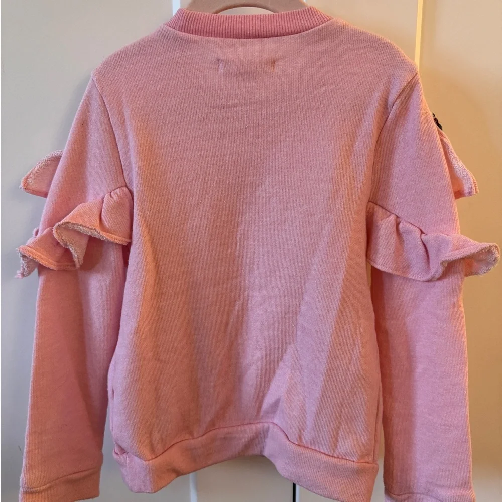 Pink Ruffle Threaded Sweatshirt - Picture 4 of 4